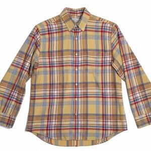 J. McLaughlin Men's Medium 100% Cotton Multicolor Plaid Button Down Shirt